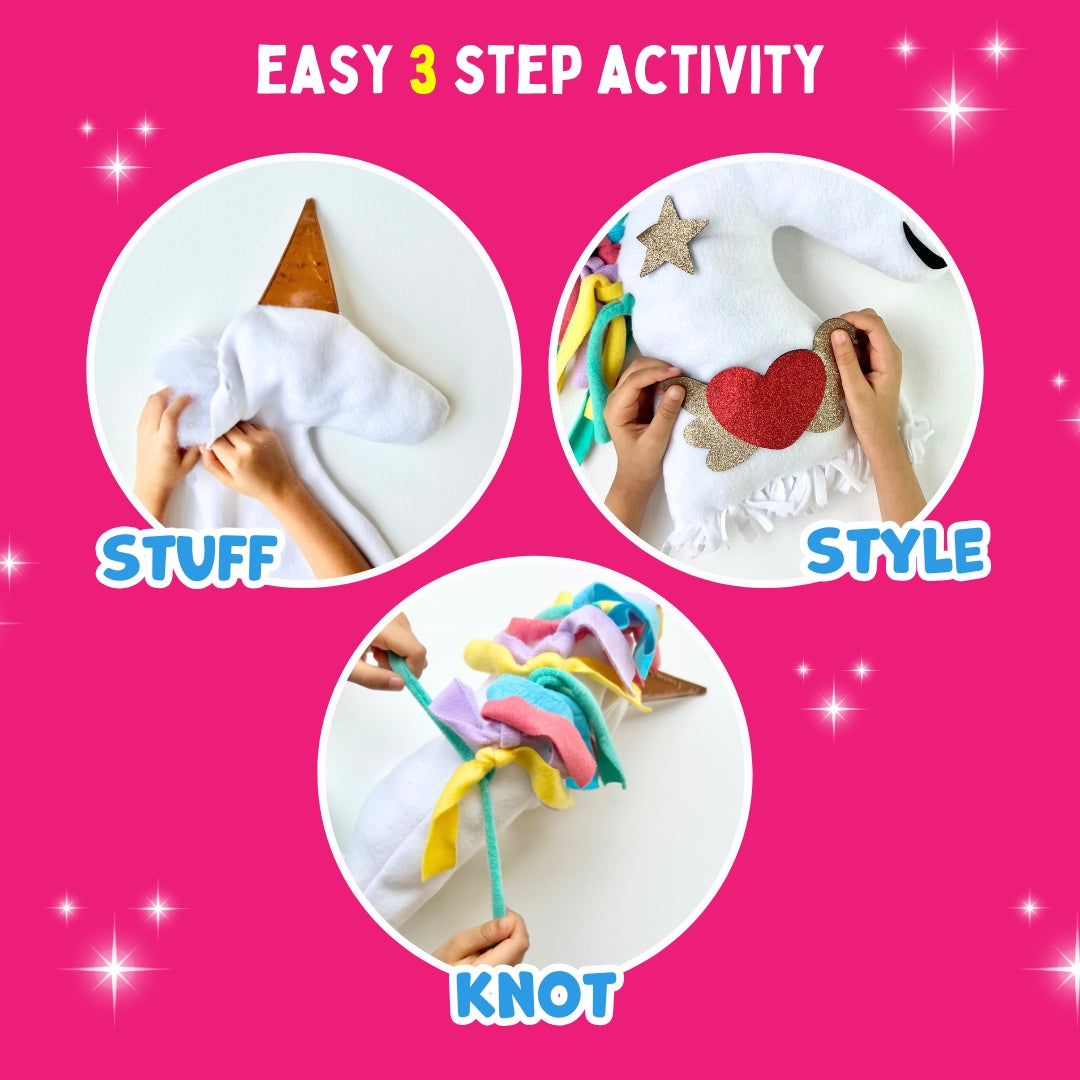 PepPlay unicorn pillow DIY kit art craft activity kit for kids 43pieces