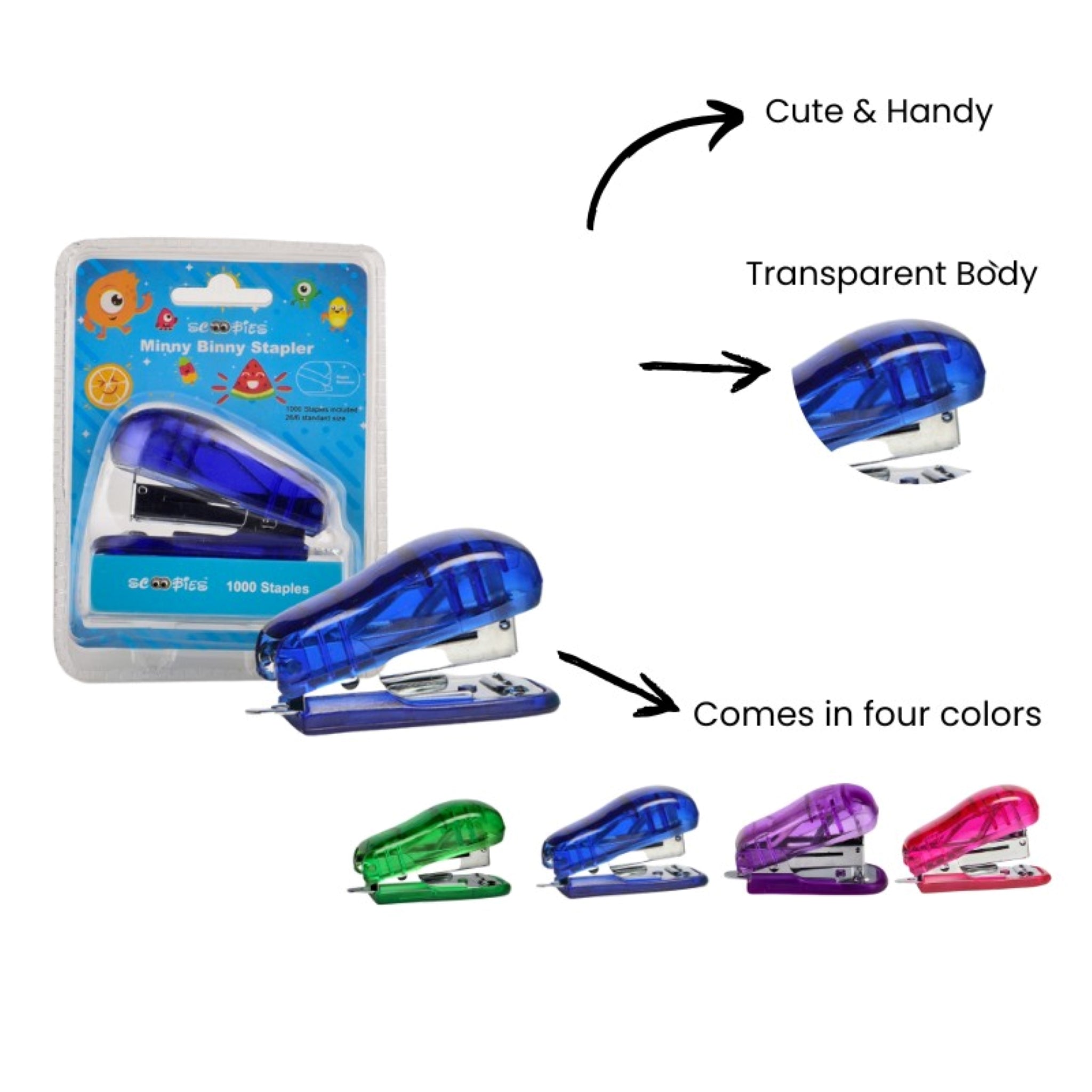 Scoobies Minny Binny Stapler (Blue)