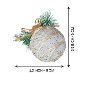 5 pcs Double Glitter Jute themed Christmas Tree Ornaments - XMAS TREE ORNAMENTS