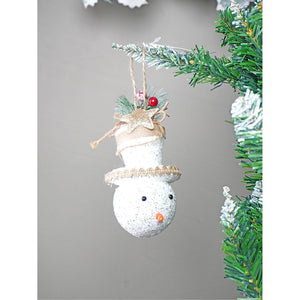 5 pcs Double Glitter Jute themed Christmas Tree Ornaments - XMAS TREE ORNAMENTS