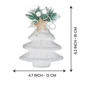 5 pcs Glitter Jute themed Christmas Tree Ornaments - XMAS TREE ORNAMENTS
