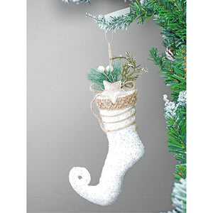 5 pcs Glitter Jute themed Christmas Tree Ornaments - XMAS TREE ORNAMENTS