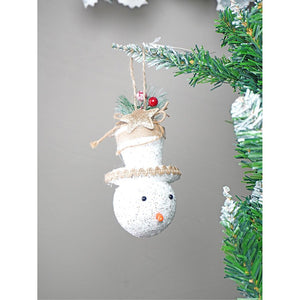 5 pcs Glitter Jute themed Christmas Tree Ornaments - XMAS TREE ORNAMENTS