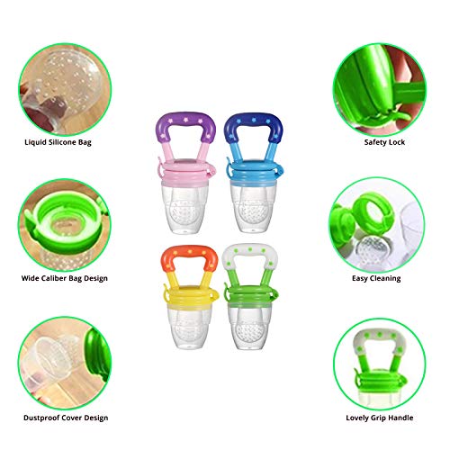 Safe-O-Kid, Veggie Fruit Nibbler/Silicone Food, Soft Pacifier/Feeder for Baby- Green