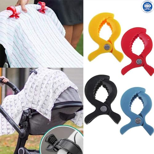 Safe-O-Kid- Stroller Seat Cover Clips- Blue