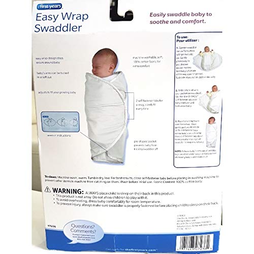 The First Years Swaddle Swaddler Organic Cotton (Pack Of 2) (Birth To 24 Months)