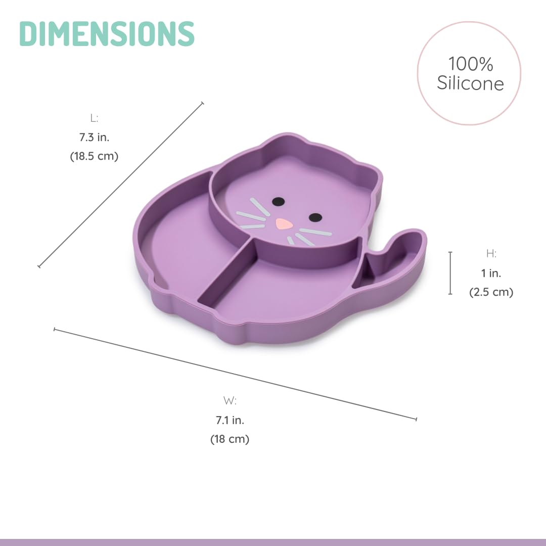 Melli Silicone Divided Plate- Purple
