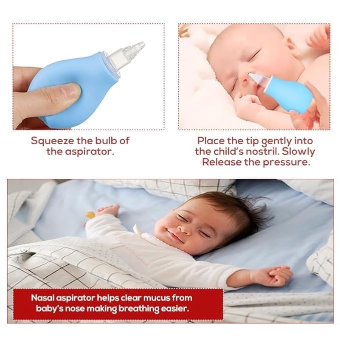 Safe-O-Kid- Silicone Baby Nasal Aspirator Vacuum Sucker- Blue (Pack Of 1)