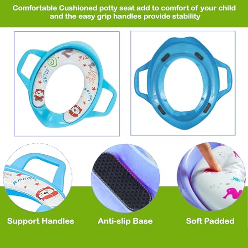 Safe-O-Kid, Soft Cushioned Potty Seat- Blue