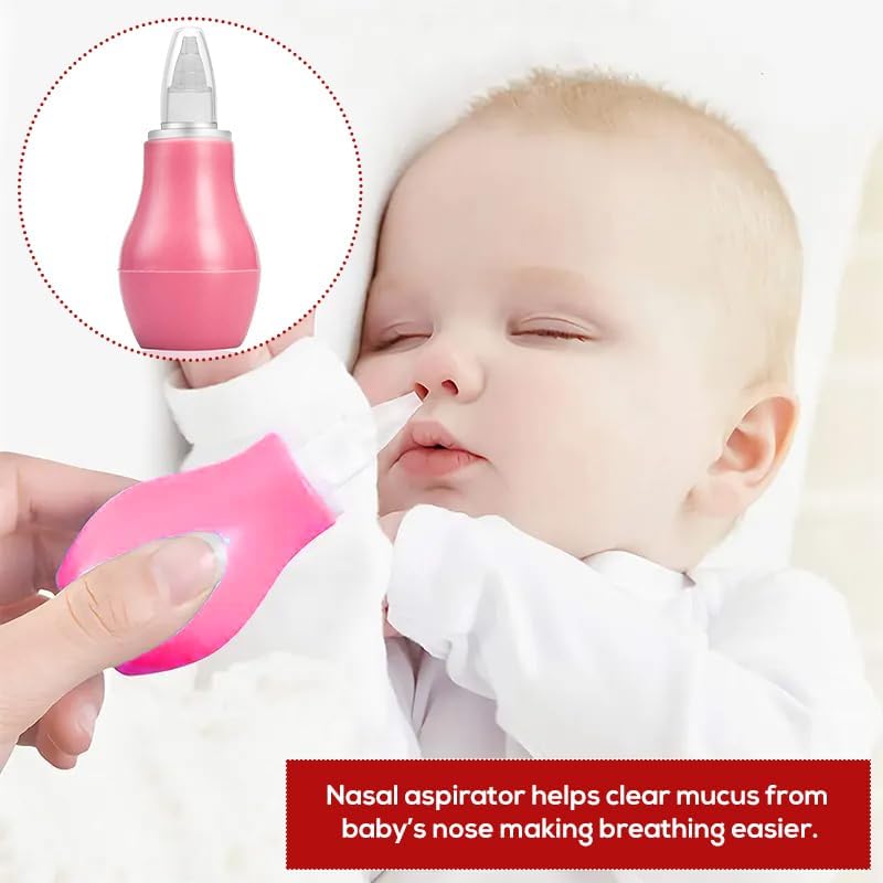 Safe-O-Kid , Silicone Baby Nasal Aspirator Vacuum Sucker- Pink (Pack Of 1)