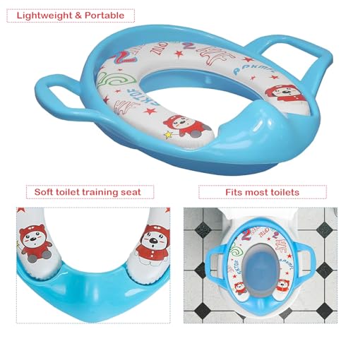 Safe-O-Kid, Soft Cushioned Potty Seat- Blue