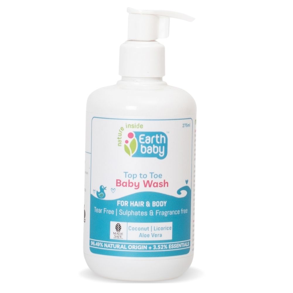 EarthBaby top to toe body wash for baby's hair, face & body | Tear-free with licorice, aloe vera & calendula | no SLS & SLES