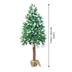 5.8 feet Wooden Bark Christmas Tree Christmas Décor - Christmas