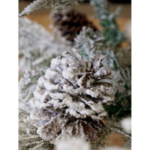 5.9 feet Bushy Long Snowy Leaves Xmas Tree with 8 free Wired Red Poinsetta Flower Tips, 180 cms with 550 Branch Tips ,christmas Tree Décor - Christmas