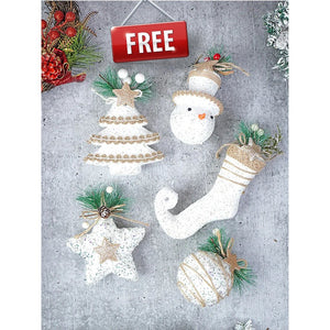 5.9 feet Heavy Flocked Dense Pinecone Christmas Tree, with free 5 Big size Jute Ornaments, 180 cm with 950 Branch tips Xmas Décor - Christmas