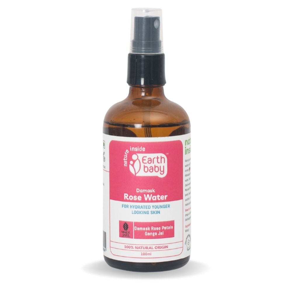 EarthBaby 100% Natural origin Damask Rose Water Spray for Face and Body (100 ml)