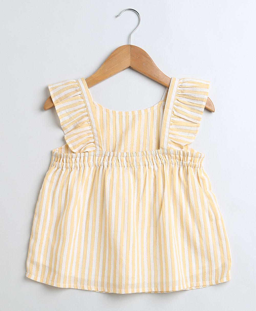 Sweetlime By As Yarn Dyed Cotton Lurex Yellow Striped Luxrex Co-ord Set