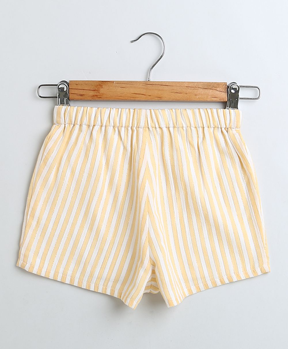 Sweetlime By As Yarn Dyed Cotton Lurex Yellow Striped Luxrex Co-ord Set