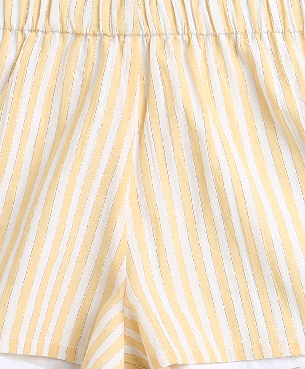 Sweetlime By As Yarn Dyed Cotton Lurex Yellow Striped Luxrex Co-ord Set