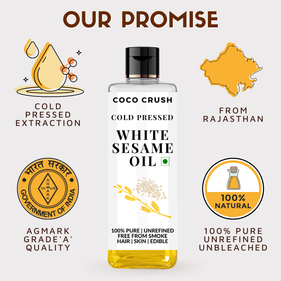 Coco Crush Cold pressed White Sesame Oil- 500ML