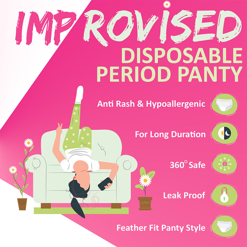 Prowee Period Panty-Disposable Leak-Proof,Overnight, Heavy Flow & Rash-Free