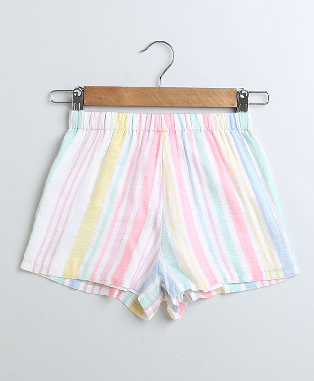 Sweetlime By AS Yarn Dyed Cotton Multi Coloured Striped Luxrex Co-ord Set.