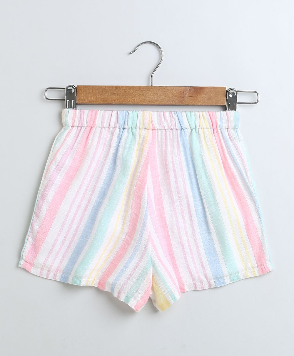 Sweetlime By AS Yarn Dyed Cotton Multi Coloured Striped Luxrex Co-ord Set.