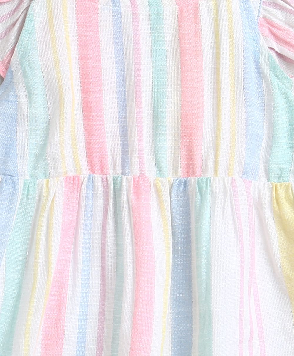 Sweetlime By AS Yarn Dyed Cotton Multi Coloured Striped Luxrex Co-ord Set.