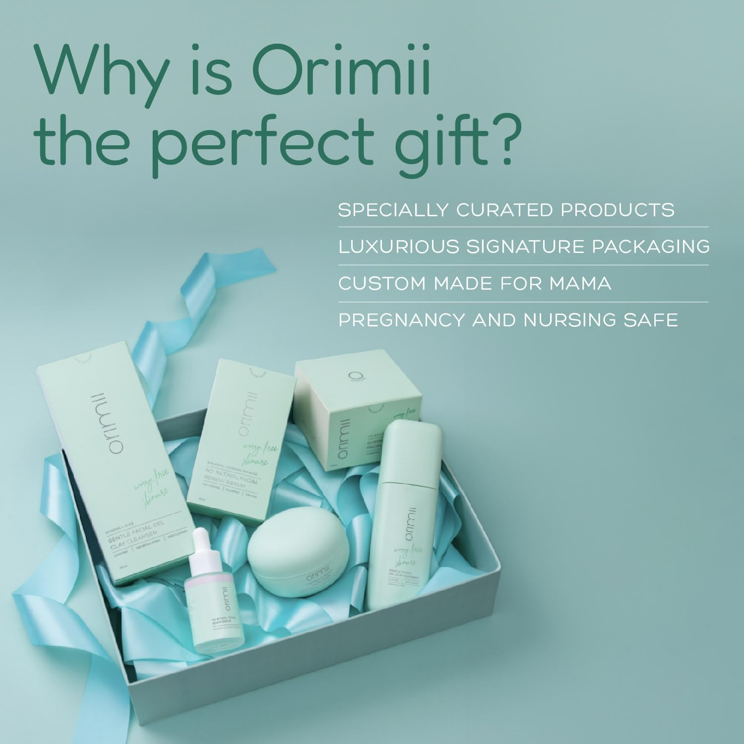 Orimii All A Mama Wants Gift Box with Pregnancy Safe Skincare - Baby Shower Gift Set