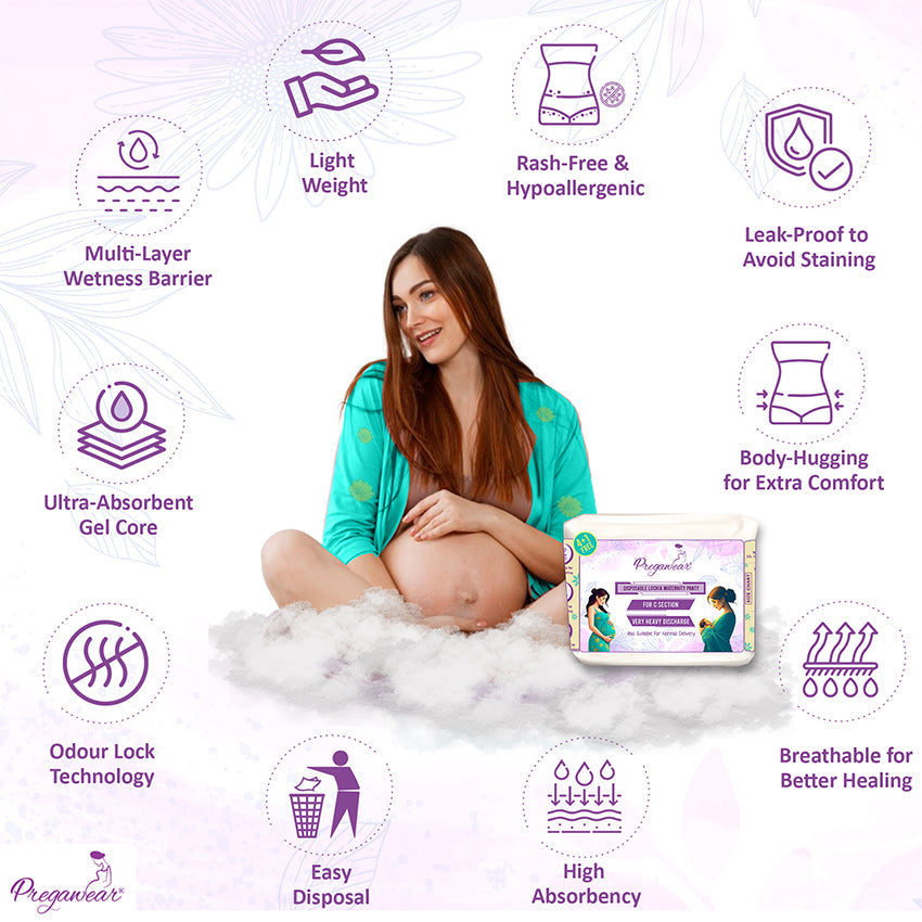 Pregawear Maternity Panty C Section Heavy Flow Postpartum Overnight Care