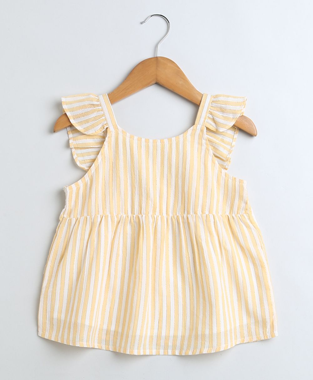 Sweetlime By As Yarn Dyed Cotton Lurex Yellow Striped Luxrex Co-ord Set