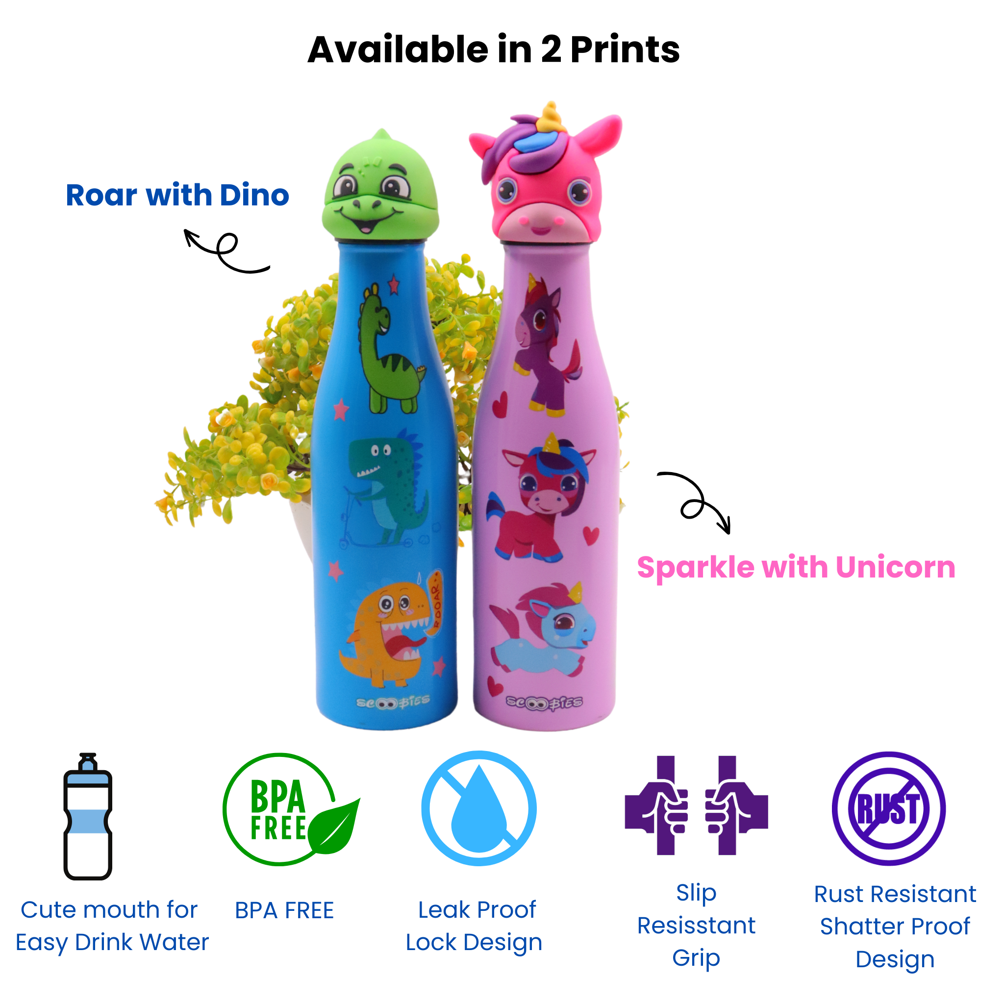 Scoobies Dino Head Stainless Steel Bottle