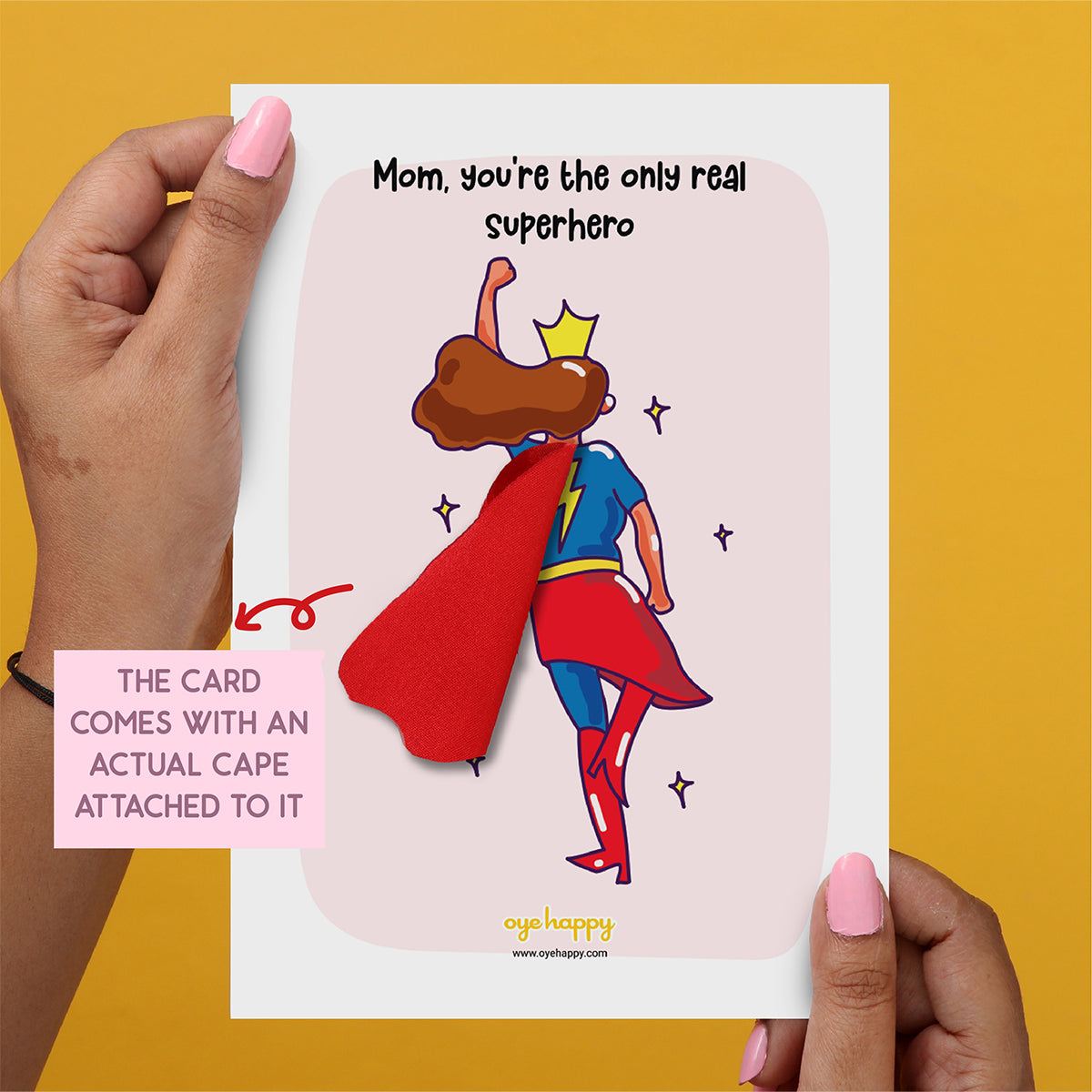 Oye Happy Supermom Cape Greeting Card – Mother's Day Edition