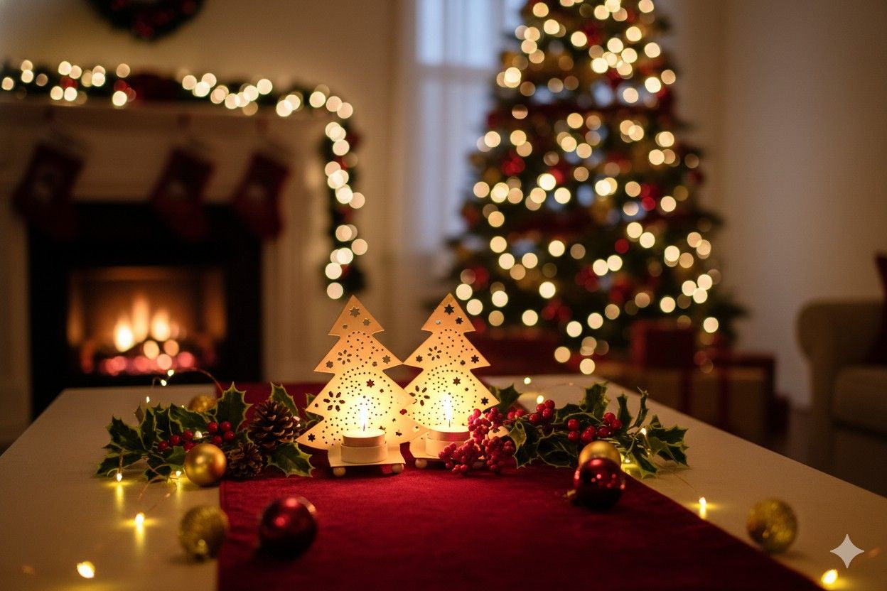 Swen OMBRE, tree shaped metal shadow tea light holder by SWEN