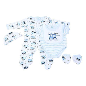 5pcs Matching Combo Set, Little Train, Blue - Little Surprise Box5pcs Matching Combo Set, Little Train, Blue