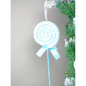 6 pcs Pastel Blue double Candy land themed Christmas Tree Ornaments - XMAS TREE ORNAMENTS