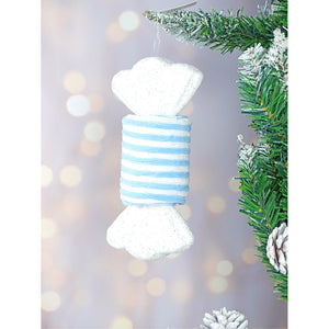 6 pcs Pastel Blue double Candy land themed Christmas Tree Ornaments - XMAS TREE ORNAMENTS