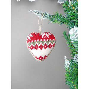 6 pcs Red Knitted Snowflakes themed Christmas Tree Ornaments - XMAS TREE ORNAMENTS