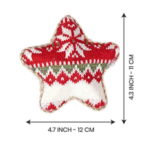 6 pcs Red Knitted Snowflakes themed Christmas Tree Ornaments - XMAS TREE ORNAMENTS