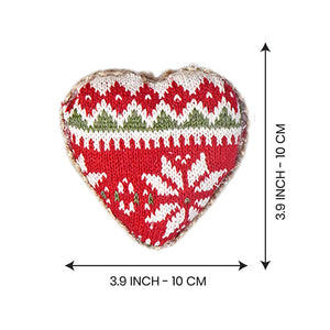 6 pcs Red Knitted Snowflakes themed Christmas Tree Ornaments - XMAS TREE ORNAMENTS