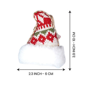 6 pcs Red Knitted Snowflakes themed Christmas Tree Ornaments - XMAS TREE ORNAMENTS