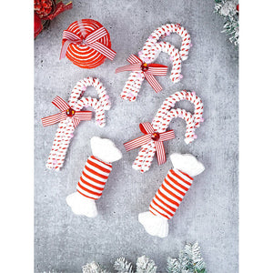 6 pcs Trio Candyland themed Christmas Tree Ornaments - XMAS TREE ORNAMENTS