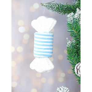6 pcs Trio Pastel Blue Candy land themed Christmas Tree Ornaments - XMAS TREE ORNAMENTS