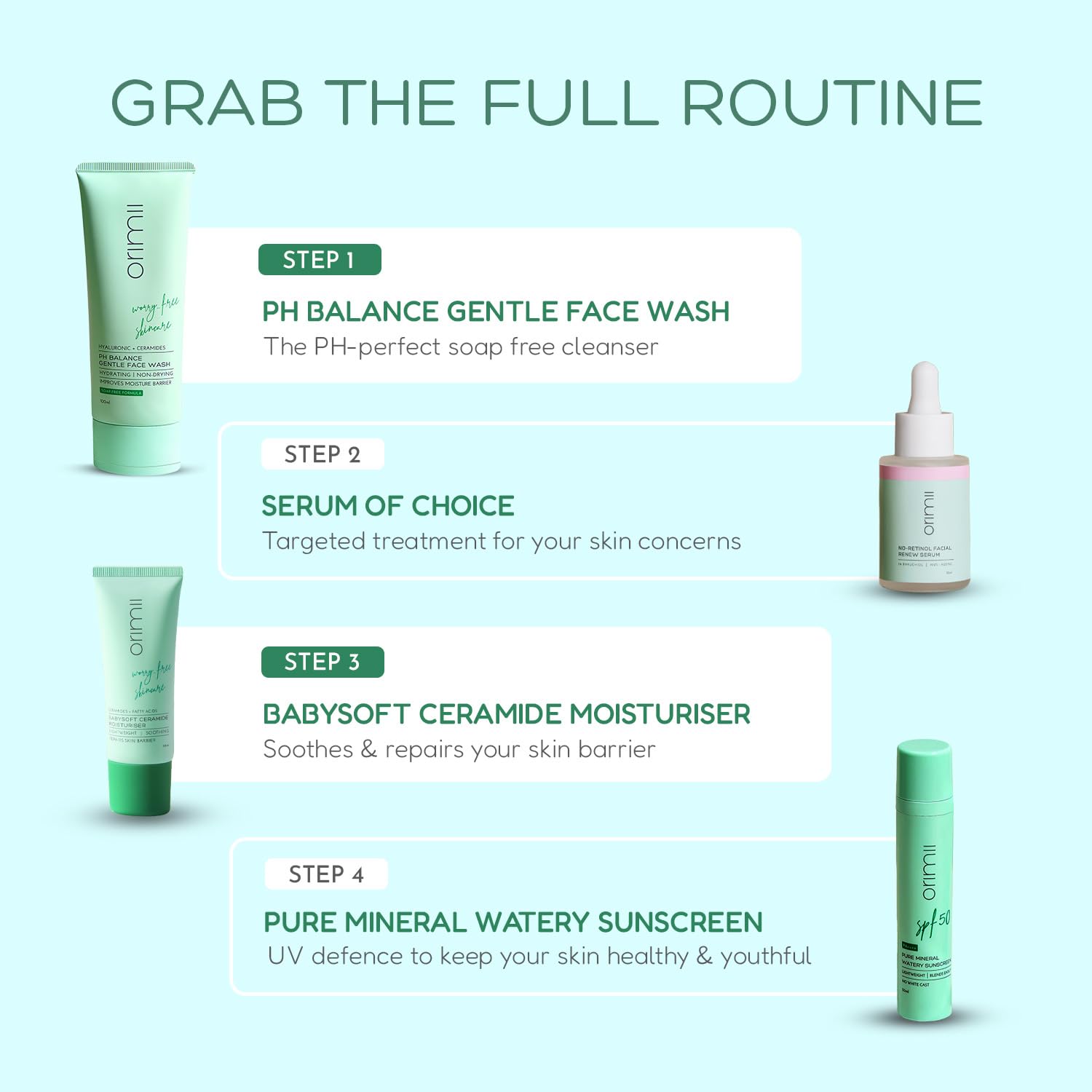 Orimii Babysoft Moisturizer & pH Balancing Face Wash Combo, Pregnancy-Safe Skincare Kit