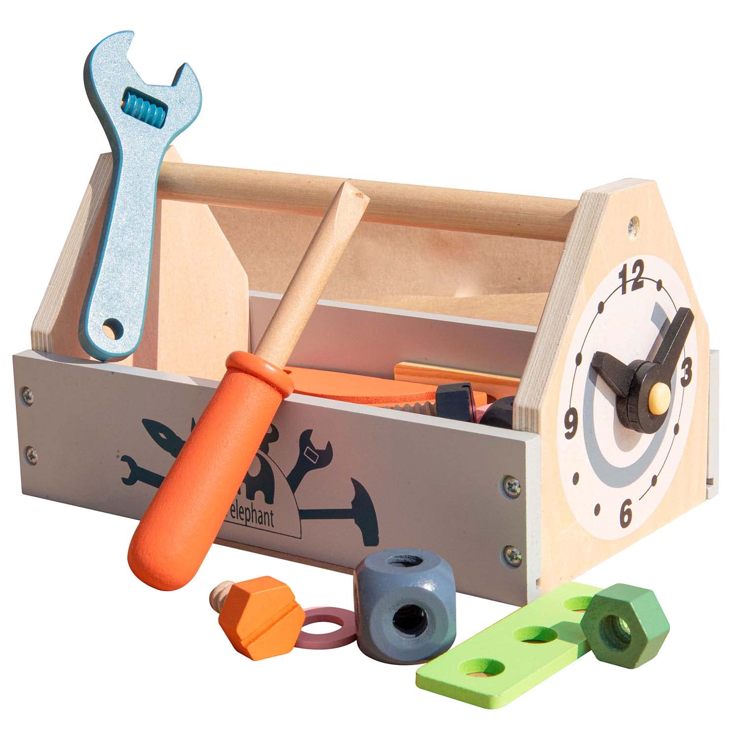 Playbox Pretend Play Wooden Toy Tool Kit Imagination and Creativity Fix it up Wooden Toy