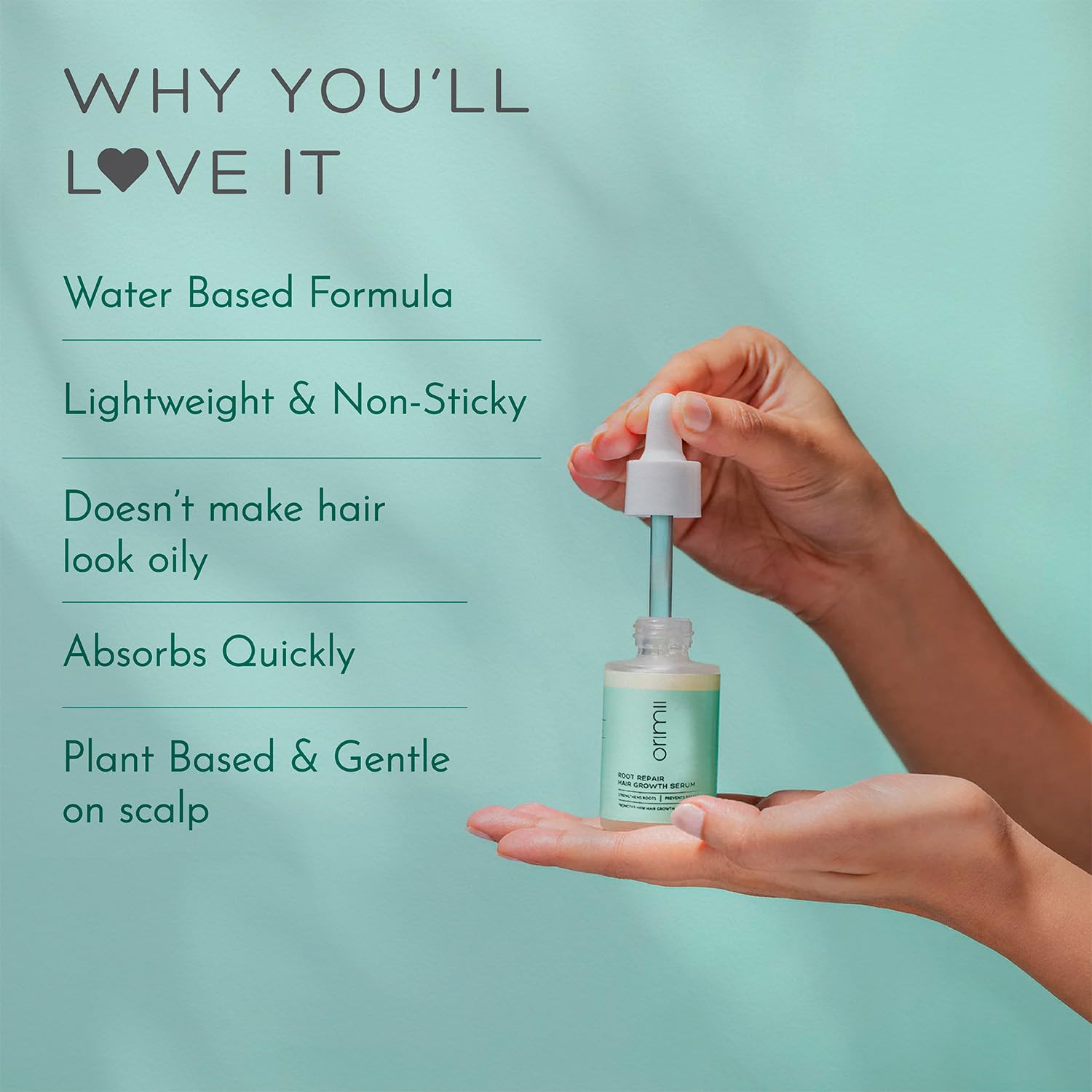 Orimii Hair Serum: Redensyl for Growth, Non-Sticky, Pregnancy Safe & Mom Approved