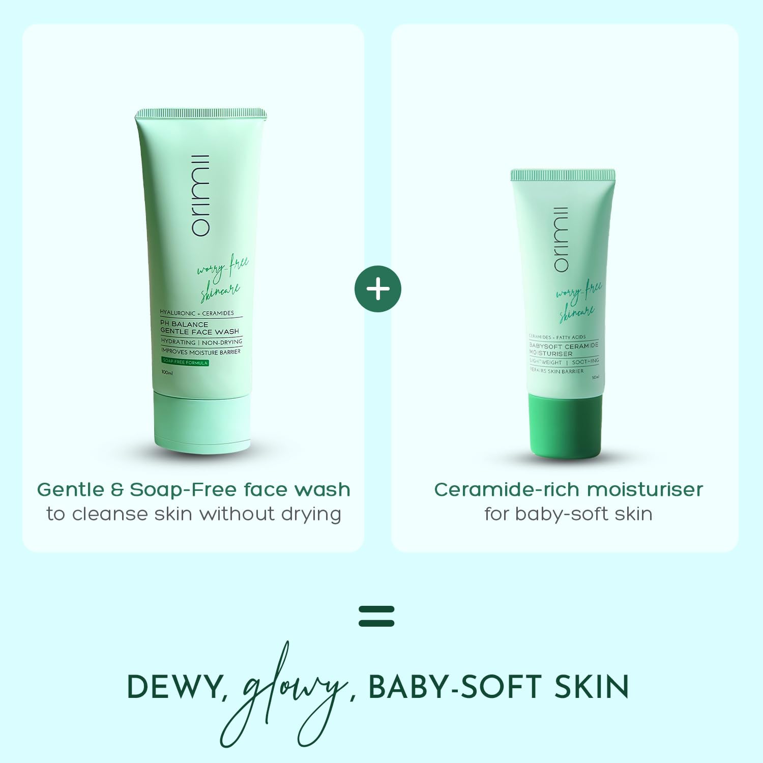Orimii Babysoft Moisturizer & pH Balancing Face Wash Combo, Pregnancy-Safe Skincare Kit