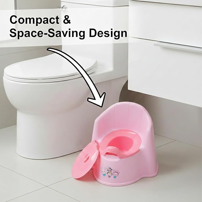 Safe-O-Kid 2-in-1 Pink Potty Training Chair for Babies with Backrest