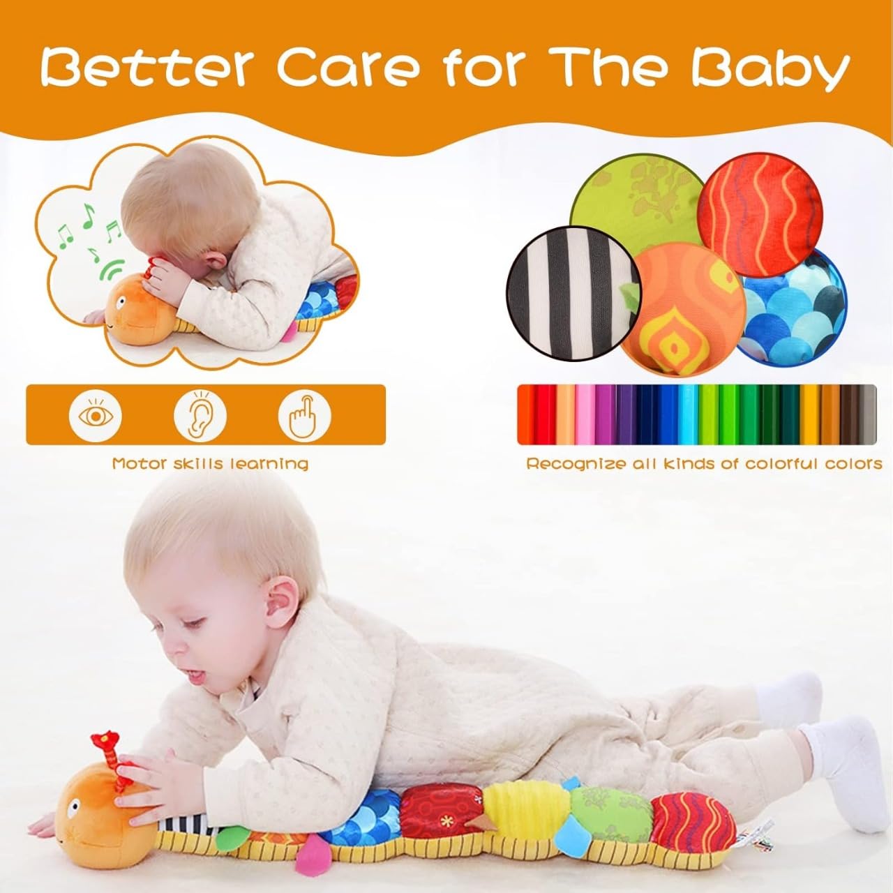 Turtlebee Baby Musical Worm Soft Toy