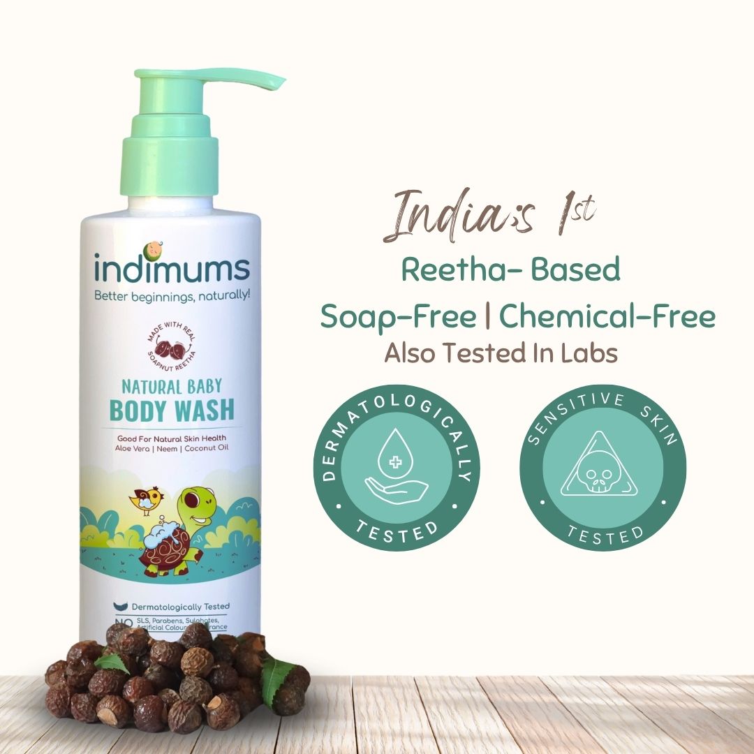 Indimums Reetha, Neem & Coconut Oil Best Newborn Wash 200 ML